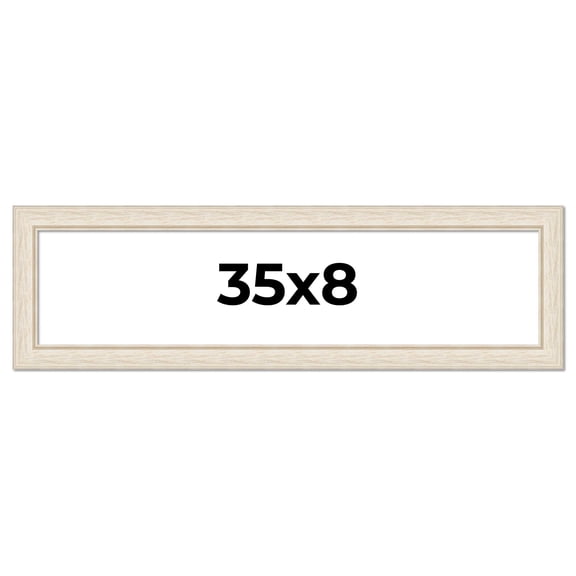 35x8 Frame White Real Wood Picture Frame Width 1.75 inches | Interior Frame Depth 0.5 inches |