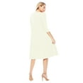thumbnail image 3 of Women's Relexed Fit 3/4 Sleeve Round Neck A-Line Long Dress, 3 of 4