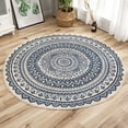thumbnail image 1 of Modern Flannel Microfiber Non-Slip Machine Washable Round Area Rug Living Room Bedroom Study Soft Carpet Floor Mat Home Decor 36", 1 of 3