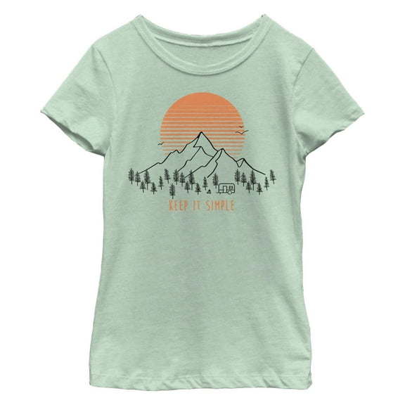 Girl's Lost Gods Keep It Simple Mountain Graphic T-Shirt