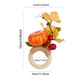 thumbnail image 3 of Fall Halloween Napkin Rings Set of 3 Bat Pumpkin Maple Leaf Handmade Natural Napkin Holder Rings Spooky Serviette Buckle Party Supplies for Halloween Dinning Halloween Napkin Rings Sets, 3 of 5