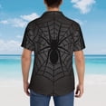 thumbnail image 4 of Honeii Black Spider On Web 1 Print Men’s Hawaiian Shirt,Classic Button-Down Short Sleeve Shirt, for Beach, Vacation, and Outdoor Activities,Large, 4 of 7