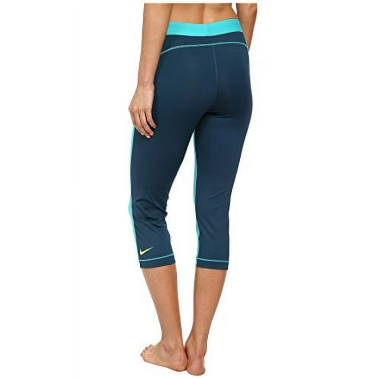 Women's Nike Capri Pro Leggings (X-Small, Dusty Cactus/Volt) 