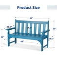 thumbnail image 4 of NALONE Outdoor Bench, HDPE All Weather Patio Bench Load up to 800 Lbs, 2-Person Garden Bench Rot-Proof Fade Proof for Patio, Porch, and Park(Blue), 4 of 7
