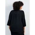 thumbnail image 2 of Avenue Women's Plus Size Hailey Zip Front Pintuck Blouse, 2 of 2
