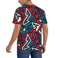 thumbnail image 2 of Lsque Geometric Elements Pattern Mens Polo Golf Shirts Funny Graphics Shorts Sleeve Button Shirts Baseball T-shirt-Large, 2 of 7