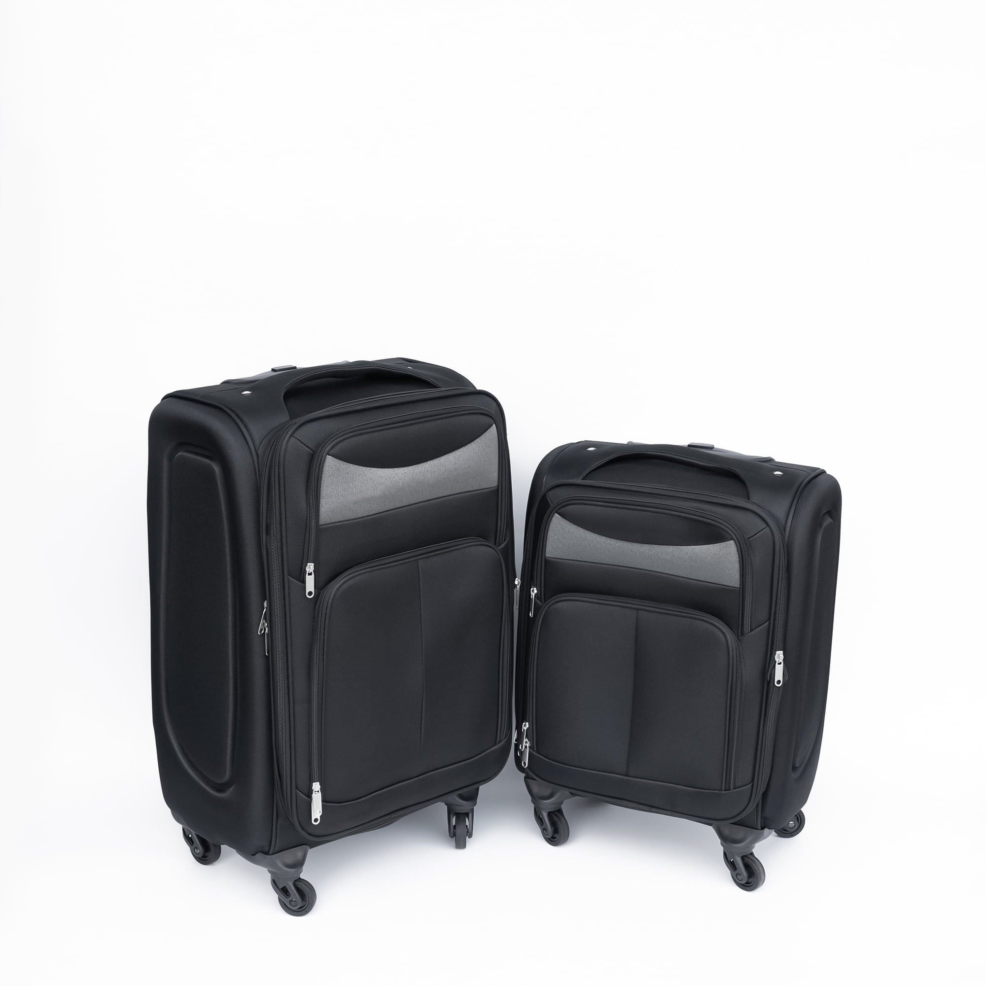 Two-piece suitcase suitcase set Oxford trolley case without password lock universal wheel ( 20“ , 24“ ) Black
