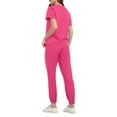 thumbnail image 5 of Women Jogger Scrub Sets 2 Pieces Comfortable V-Neck Scrub Top & Jogger Scrub Pants Stretch Nursing Scrubs Set Quick Dry Medical Uniform with Multi Pocket for Doctors, Nurses Hot Pink S, 5 of 5
