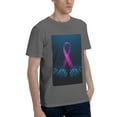 thumbnail image 2 of Bingfone Two Human Hands Are Holds Pink Ribbon Awareness Men'S Loose Fit Short-Sleeve Pocket T-Shirt, 2 of 7