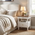 thumbnail image 4 of Bedside Table With Non-slip Feet, Sofa Decorated Side Table Suitable For Small Spaces Living Room Bedroom,Milk White, 4 of 19