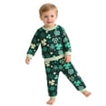 thumbnail image 3 of Boys St. Patrick's Day Outfit Casual Gren Print Kids Holiday Party Wear 2 Piece Pajama Set Green 3 Months-6 Months, 3 of 7