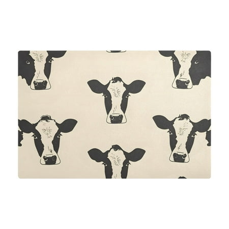

Dish Drying Mat Microfiber Kitchen Dish Pad Counter Absorbent Drainer Rack 12 x18 Cute Cows Head