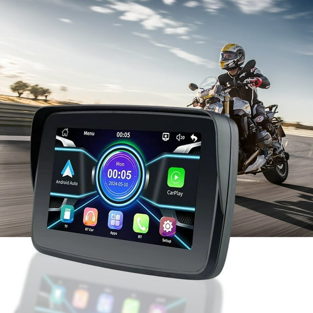 5 pulgadas Moto navegación WiFi BT 5.0 inalámbrico Carplay Android Auto IPX7 impermeable