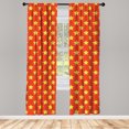 thumbnail image 2 of Ambesonne Stars 4-Panel Curtains, Pop Art Style Comic Motifs, 56"x84", Yellow Vermilion, 2 of 4