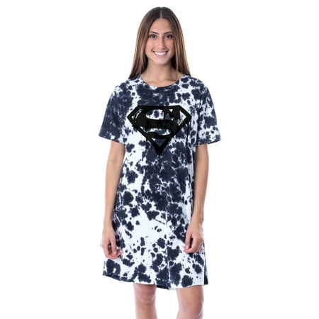 

DC Comics Womens Superman Tie-Dye Logo Nightgown Sleep Pajama Shirt (Medium)