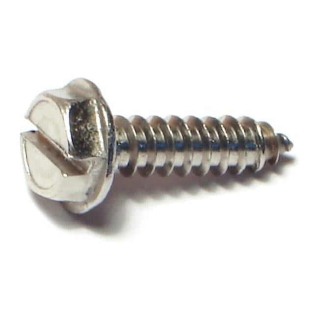 10 x 3/4" 188 Stainless Steel Slotted Hex Washer Head Sheet Metal Screws SMSHSS304