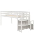thumbnail image 3 of Miniyam Twin Size Loft Beds with Stairs for Kids, White, 3 of 8