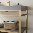 thumbnail image 3 of Funes 48" Single Sink Bathroom Vanity in Brushed Gold Frame Gray Top w/ Mirror, 3 of 8