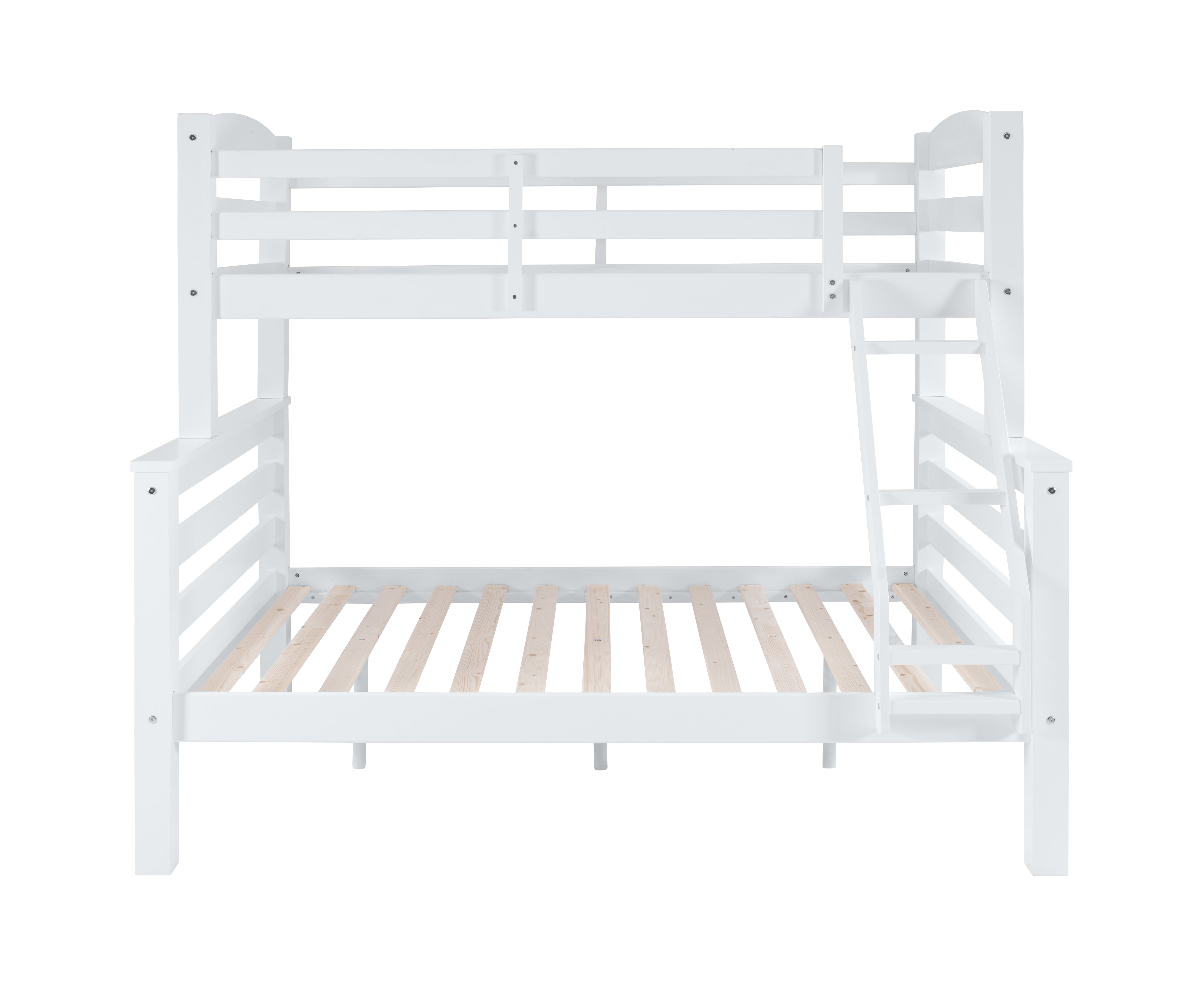 Channon kids Twin Over Full Bunk Bed with Built-In Ladder, White
