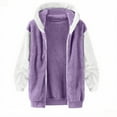 thumbnail image 4 of Abcomgle Winter Coats for Girls 7/8 Colorblock Zip Sherpa Girls Jacket Warm Hooded Teddy Hoodie for Girls Winter Fleece Fuzzy Sweater for Girls with Pockets, 4 of 4