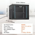 thumbnail image 5 of KFFKFF 9U Wall-Mounted Server Network Cabinet, 15.5'' Depth, Secure Rack Enclosure, Capable of Holding 200 lbs, Equipped with Lockable Glass Door and Side Panels, Suitable for IT and A/V Equipment, 5 of 9
