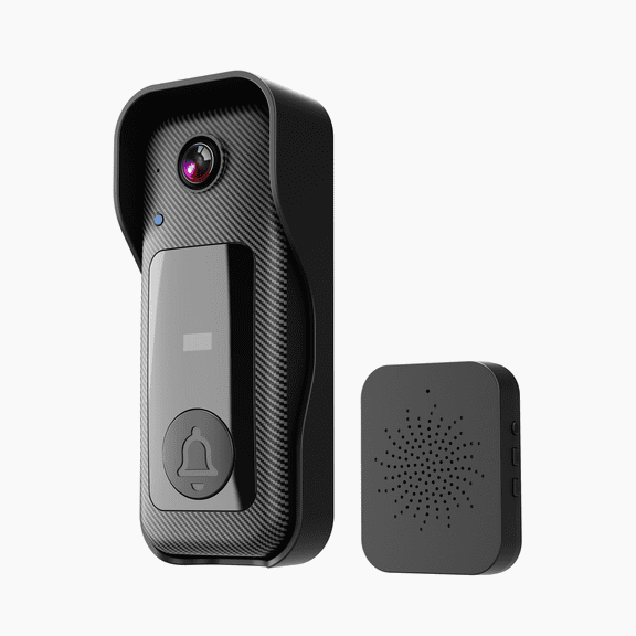 Smart Video Doorbell Auto Capture Auto Recording 128GB TF Card Support ABS Material Home Security Doorbell Black