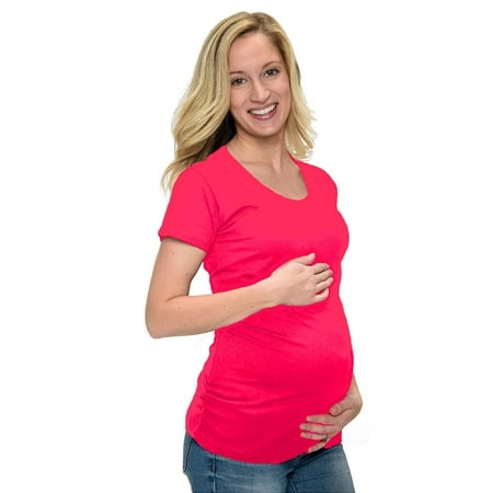 Short Sleeve Ruched Side Maternity Tee (Best Place For Maternity Work Clothes)