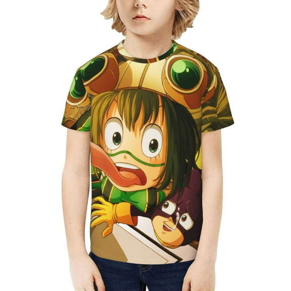 My Hero Academia Tsuyu Asui Kids T-Shirt 3d Printed Graphic T-Shirts Boys And Girls Short Sleeve Shirts For Youth Kids X-Small