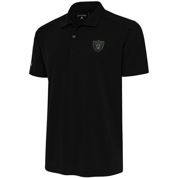 Men's Antigua Black Las Vegas Raiders Tonal Logo Tribute Polo