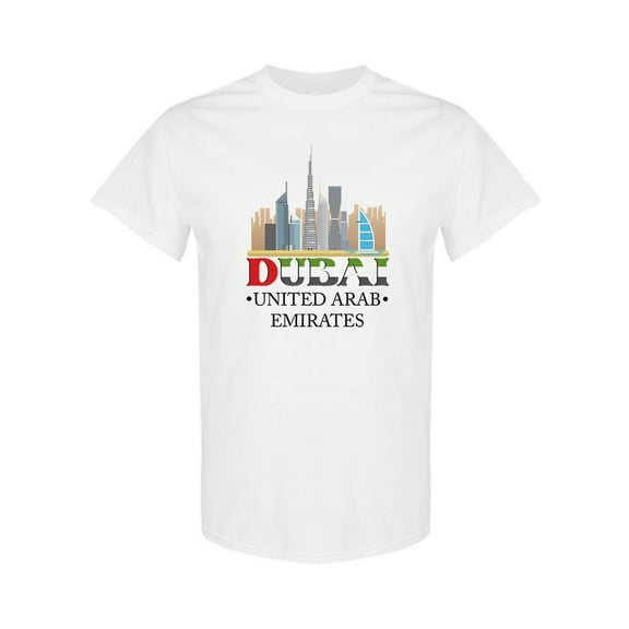 Dubai Cityscape T-Shirt Men -SPIdeals Designs, Male 4X-Large
