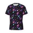 thumbnail image 5 of Vsdgher Colorful Guitar Print Men's Dry Fit Mesh Athletic Shirts Moisture Wicking Tennis T-Shirt Tops, 5 of 9