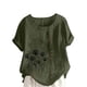 thumbnail image 3 of TaTaai Women's Everyday Casual Blouse, Linen Feel Round Neck T-Shirt, Short Sleeve Comfortable Top for All Occasions Gift, 3 of 5