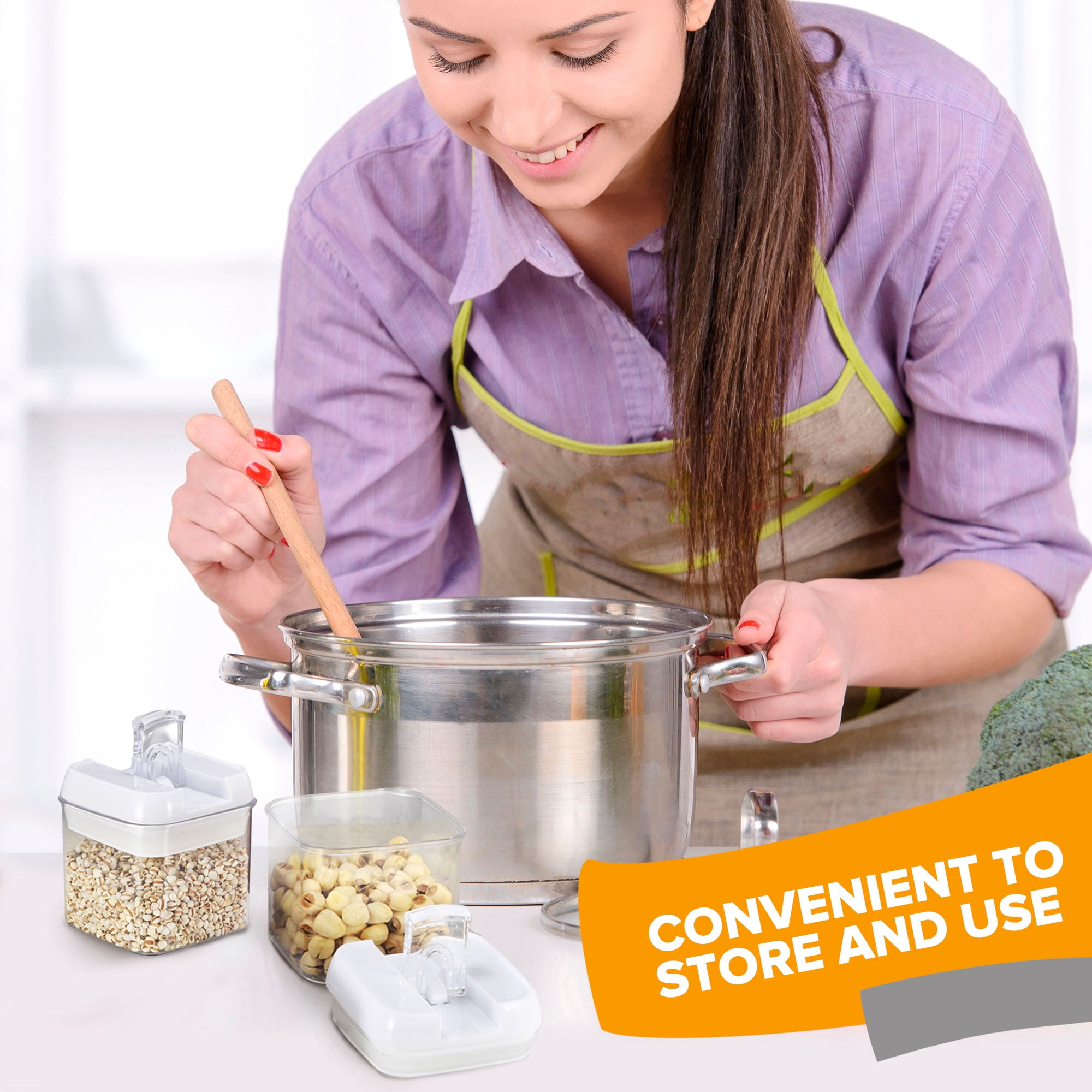 Cheer Collection 12 Piece Food Storsage Containers, .5L - White