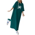 thumbnail image 1 of Vestido holgado informal de verano con estampado floral para mujer - Vestido largo tipo camiseta de manga corta, ligero, para todas las ocasiones, 1 of 4