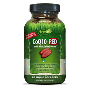 Irwin Naturals CoQ10-RED with Nitric Oxide Booster & MCTs - Advanced Heart Health Formula Supports Healthy Blood Flow & Energy Production - High Absorption Antioxidant Protection - 60 Liquid Softgels