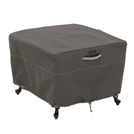 Classic Accessories Ravenna® Square Patio Ottoman/Table Cover - Premium Outdoor Furniture Cover with Water Resistant Fabric, Large (55-169-045101-EC)