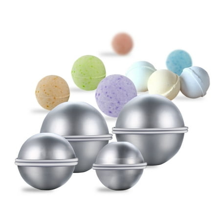 8 Pieces DIY Metal Bath Bomb Mold Set with 3 Sizes Aluminum Alloy Bomb Balls Molds for Crafting Your Own