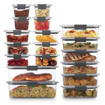 Rubbermaid Brilliance Storage 44-Piece Plastic Lids | BPA Free, Leak Proof Food Container, Clear Set