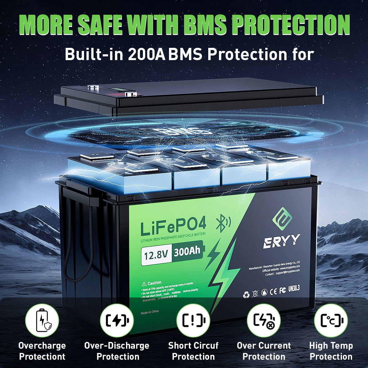 ERYY Deep Cycles Rechargeable 12V Automotive Batteries Group Size 35, Top Post for RV
