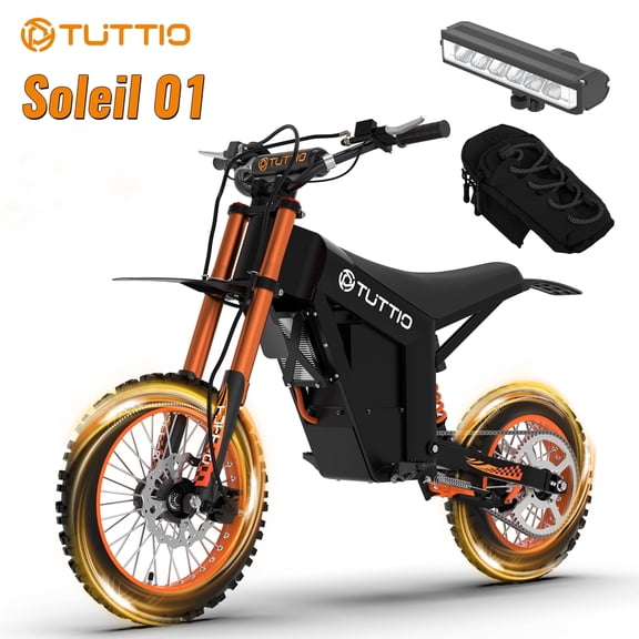 TUTTIO Soleil 01 2000W Adult Electric Dirt Bike, 48V Full Suspension Off-Road E-Motorcycle for Uphill Riding