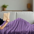 thumbnail image 3 of Geometric Soft Flannel Fleece Blanket, Rhombus Composition Triangles and Diamond Shapes in Purple Shades, Cozy Plush for Indoor and Outdoor Use, 70" x 90", Lavender Lilac and White, by Ambesonne, 3 of 5