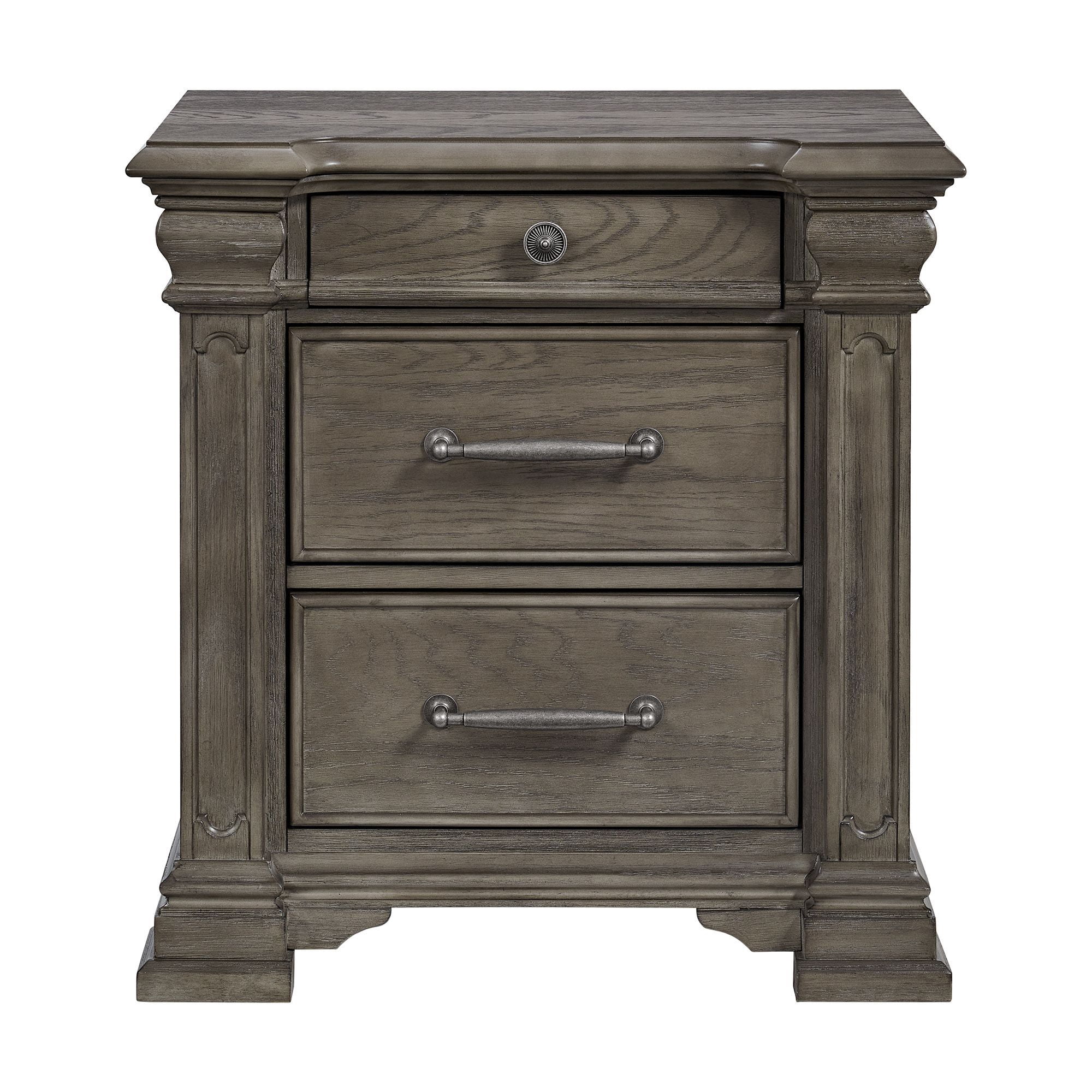 Picket House Furnishings Paterson  3-Drawer Nightstand  (Sliding Top) in Grey
