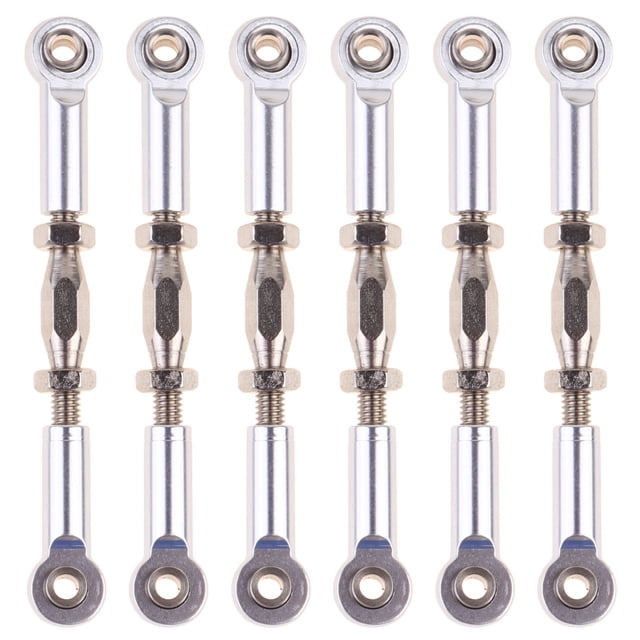 MasteelfCA 6Pcs 71mm Aluminum Turnbuckle Rod Linkage Steering Rods Compatible for RC 1/10 Redcat Traxxas EPXHSP ZD Racing HPI Truck Buggy ruggy Upgrade Parts (Silver)