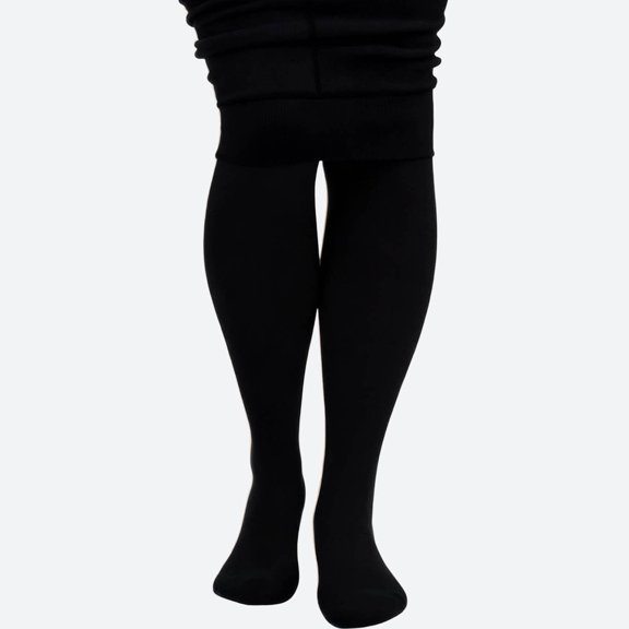 Amidoa Girls Leggings Tights Full Length Fleece Yoga Soft Stretchy Pants School Uniform Pants for Kids Black Size 1-3 Years