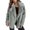Gray, variant on WIZUTIZ Women's Solid Color Cardigan Coat Lapel Collar Long Sleeve Soft Fleece Fall Winter