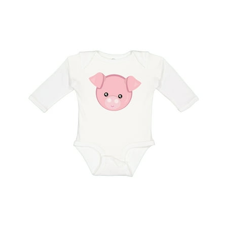 

Inktastic Cute Pig Little Pig Piggy Pink Pig Gift Baby Boy or Baby Girl Long Sleeve Bodysuit