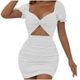 thumbnail image 1 of Birdeem Robes pour Femmes Mode Féminine Manches Bouffantes Creuses Robe à Manches Courtes, 1 of 12
