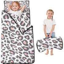 White and Pink Of Leopard Print Toddler Nap Mats for Kids Preschool,Sleeping Mat Bag or Kids,Toddler Sleeping Bag,Toddler Nap Mat or Daycare