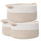 thumbnail image 2 of 3PCS Canasta Organizadora de Algodón, Cestas de Almacenamiento Tejidas de Bebé, Cuerda tejida de Algodón de Juguetes, Cestas para Cobijas de Sala para Armarios, Baño, Dormitorio, 2 of 9