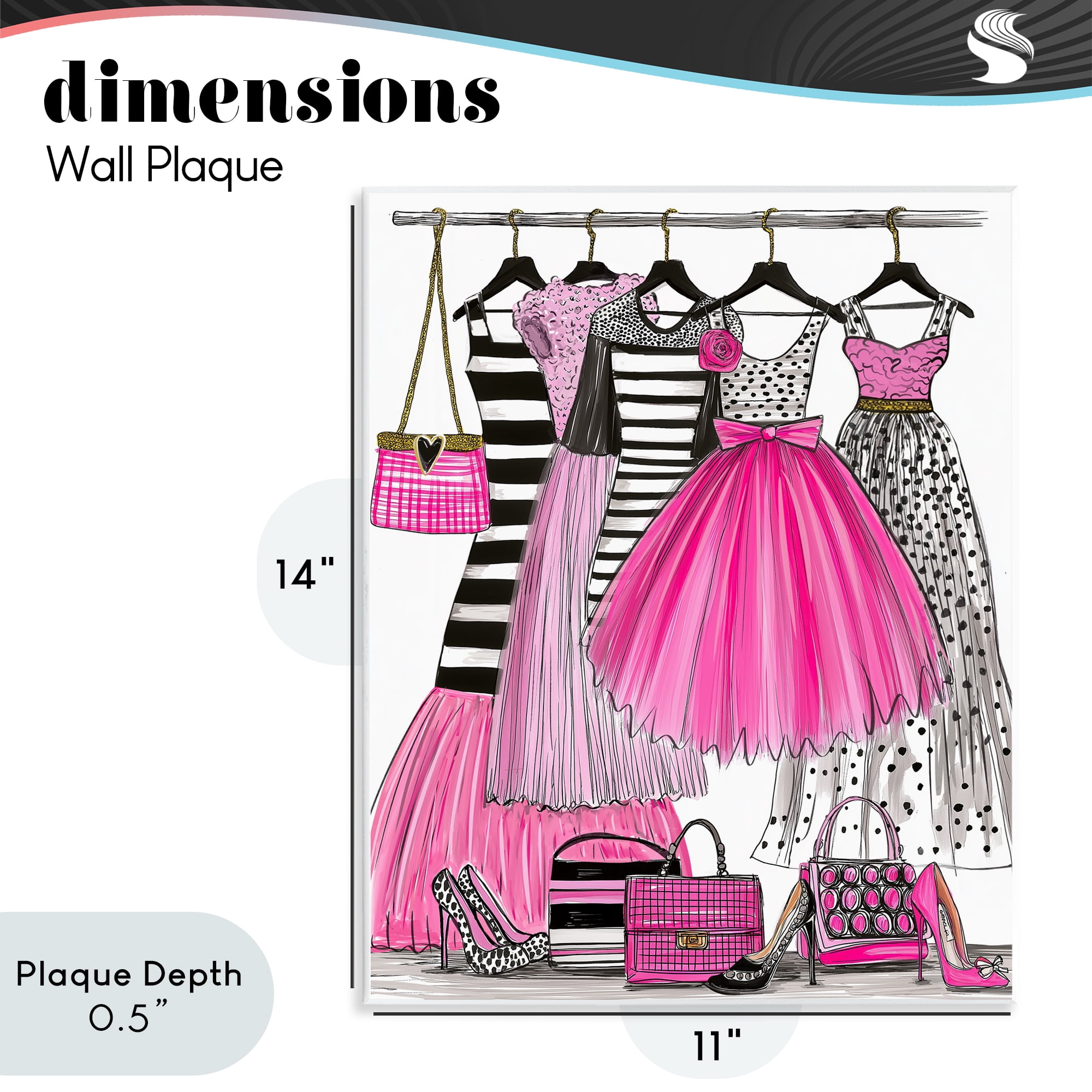Stupell Industries Chic Pink Tulle Dresses Wall Plaque Art, design by Jess Stempel